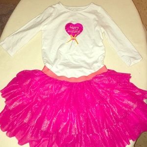 Girls HAPPY BIRTHDAY TUTU SKIRT SET SIZE 10/12 L